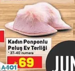 JUNO KADIN PONPONLU PELUŞ EV TERLİĞİ